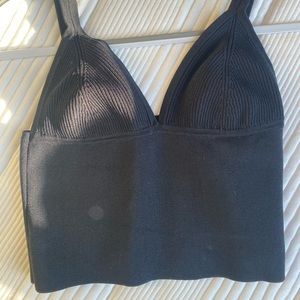 Black Zara Going out Ribbed Tank